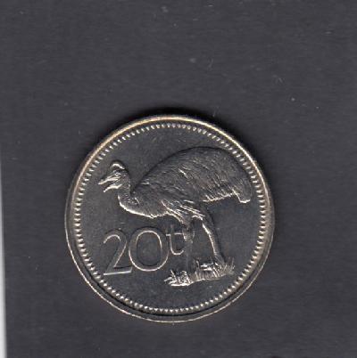 Beschrijving: 20 Toea CASSOWARY BIRD 